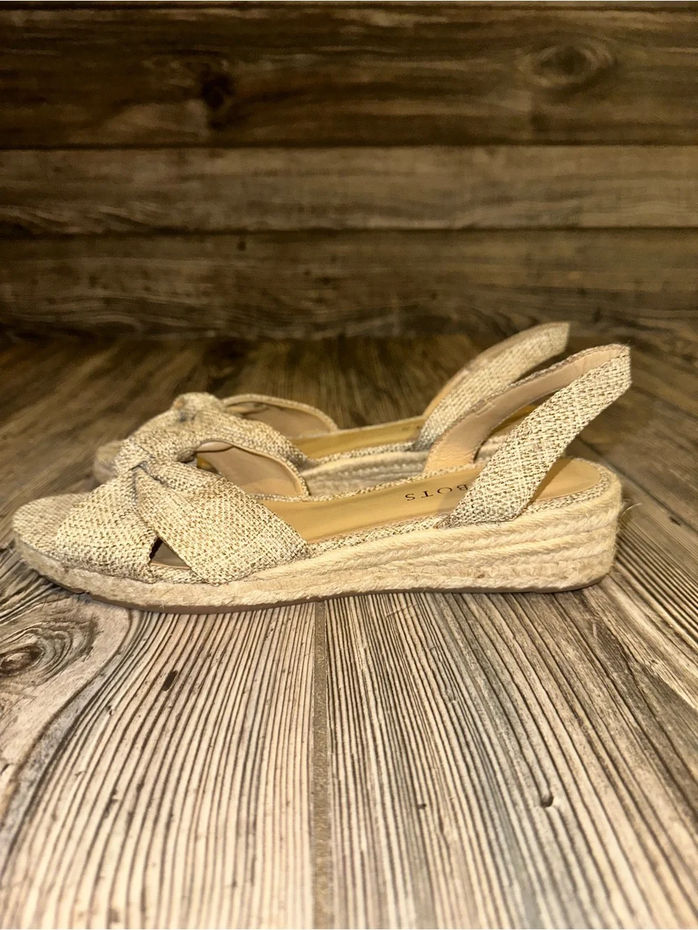 Talbots Women's Beige Bow Espadrille Slingback Sandals Casual Summer Size 7.5
